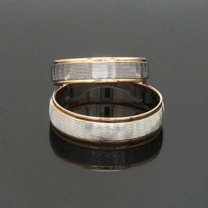 Jewelove™ Rings Unisex Platinum Rose Gold Couple Love Bands JL PT 1366