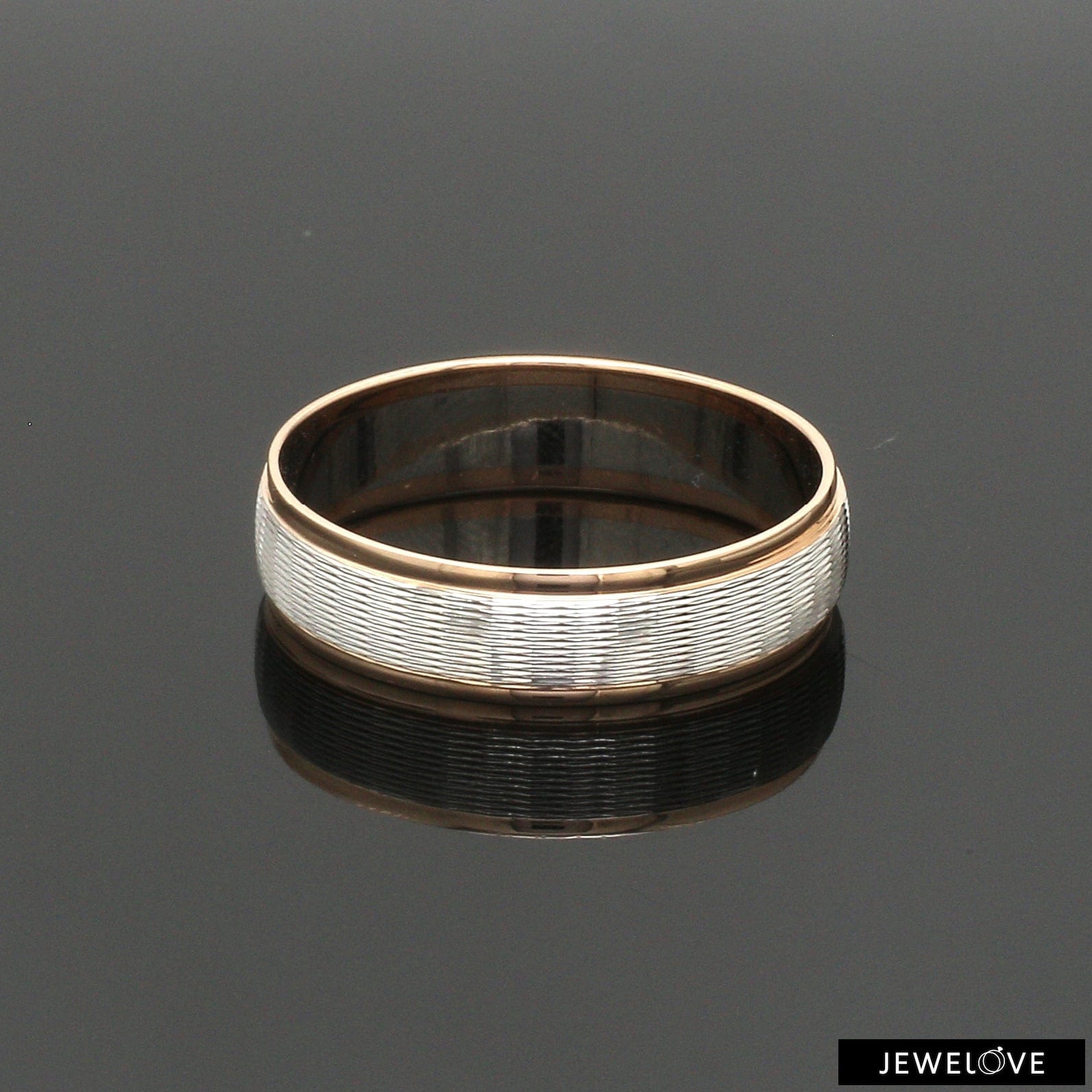 Jewelove™ Rings Unisex Platinum Rose Gold Couple Love Bands JL PT 1366