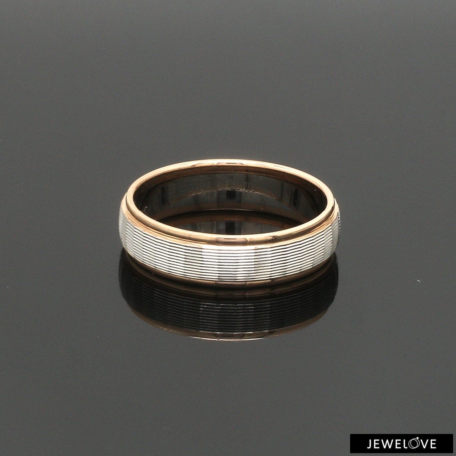 Jewelove™ Rings Unisex Platinum Rose Gold Couple Love Bands JL PT 1366