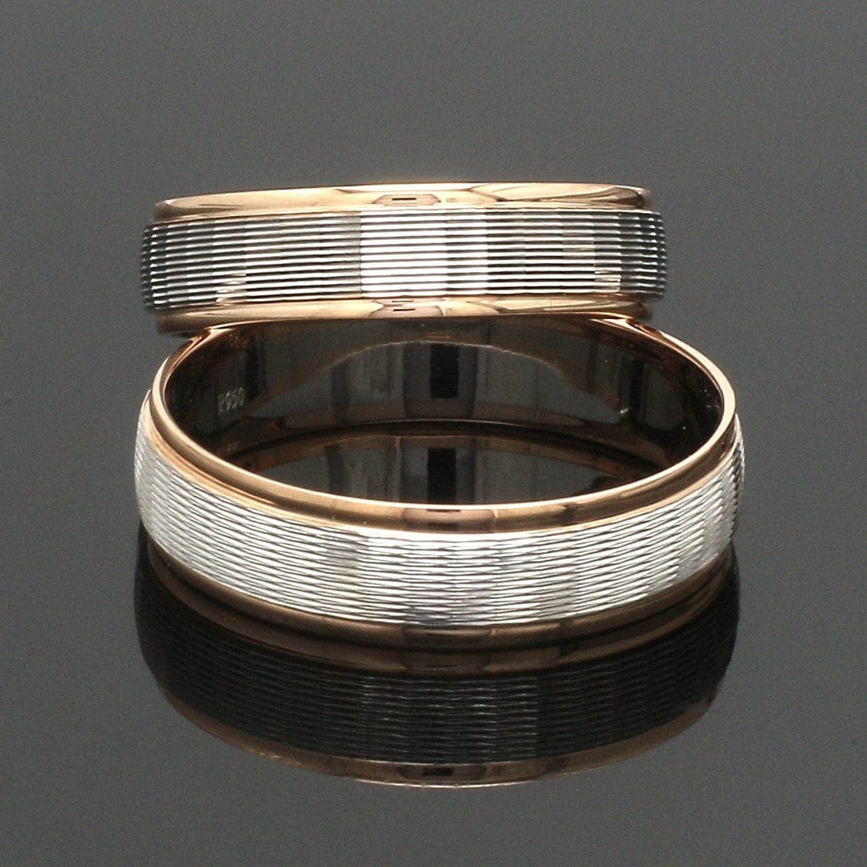 Jewelove™ Rings Unisex Platinum Rose Gold Couple Love Bands JL PT 1366