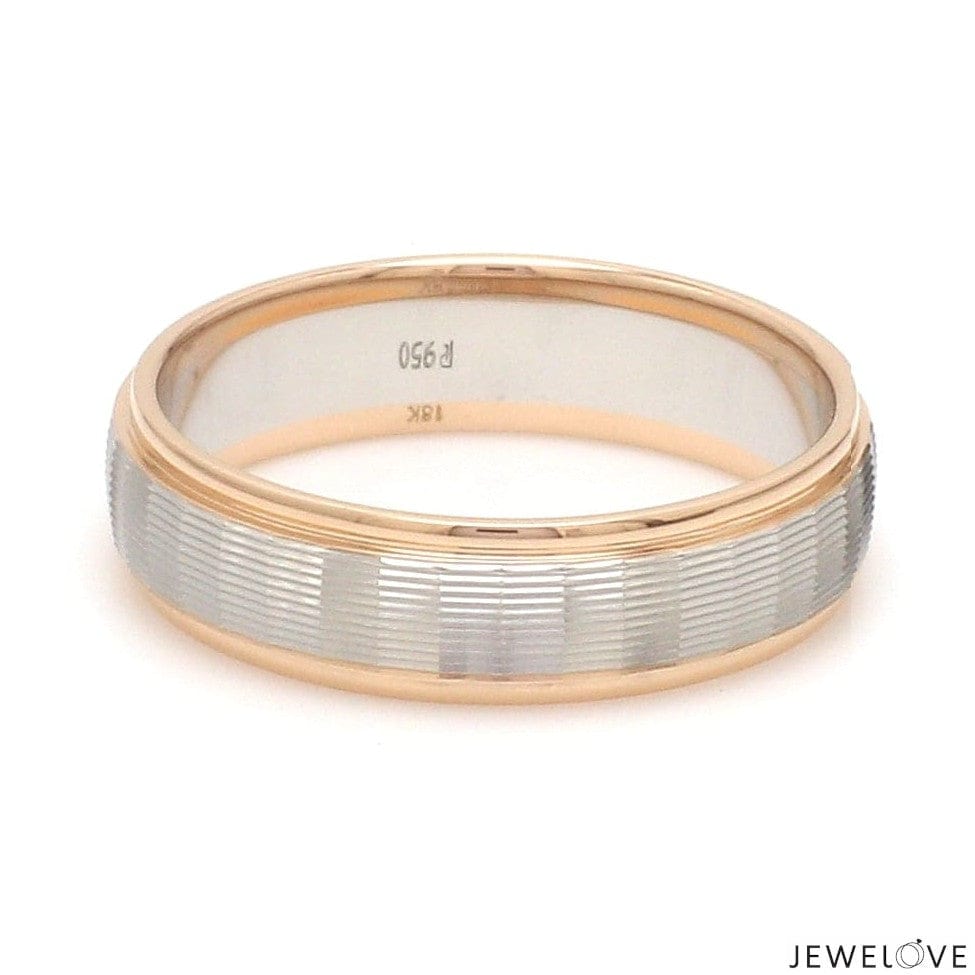 Jewelove™ Rings Unisex Platinum Rose Gold Couple Love Bands JL PT 1366