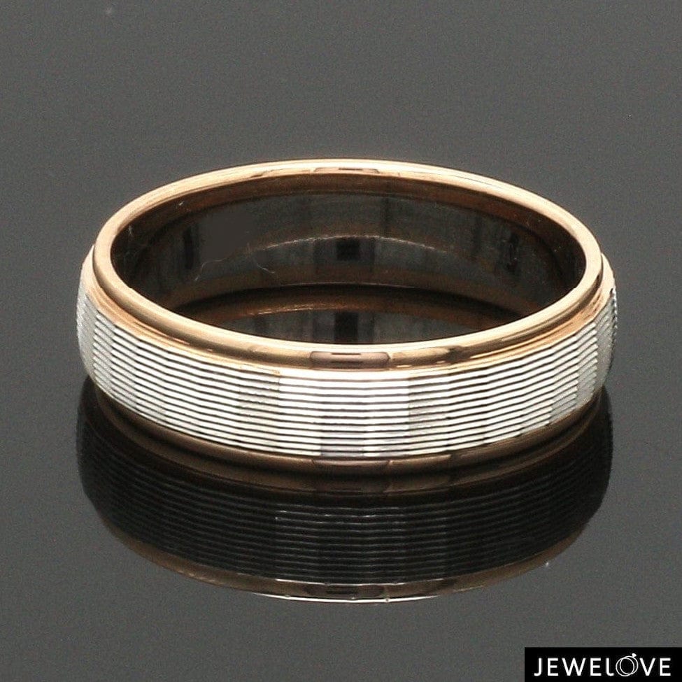 Jewelove™ Rings Unisex Platinum Rose Gold Couple Love Bands JL PT 1366