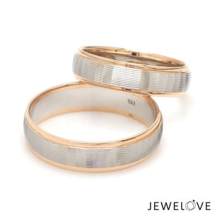 Jewelove™ Rings Unisex Platinum Rose Gold Couple Love Bands JL PT 1366