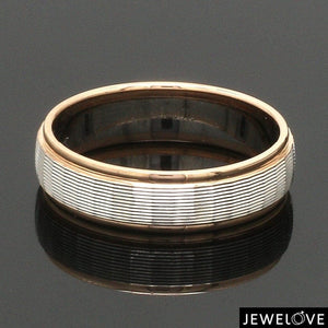 Jewelove™ Rings Unisex Platinum Rose Gold Couple Love Bands JL PT 1366