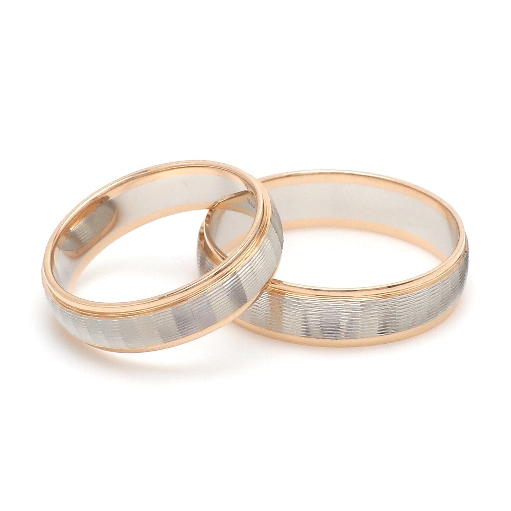 Jewelove™ Rings Unisex Platinum Rose Gold Couple Love Bands JL PT 1366