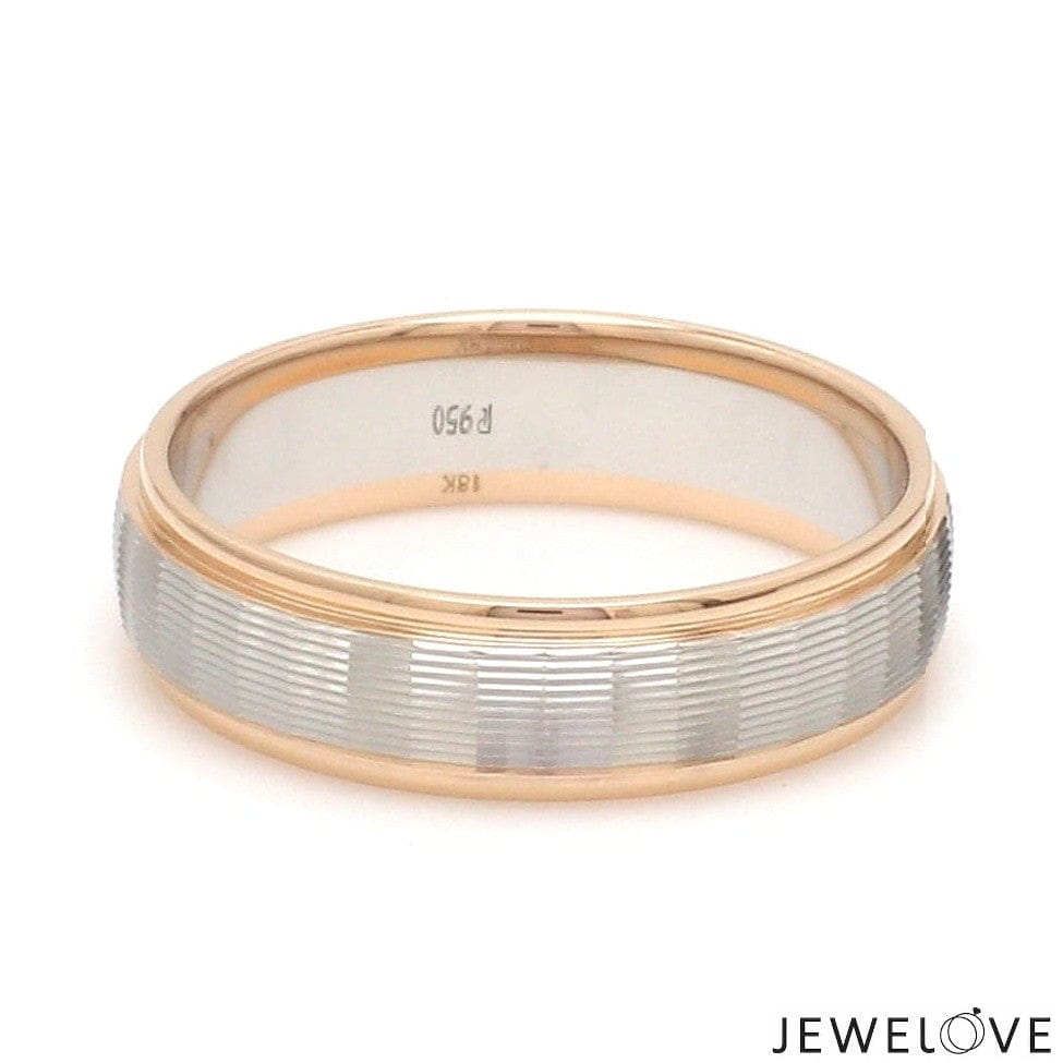 Jewelove™ Rings Unisex Platinum Rose Gold Couple Love Bands JL PT 1366