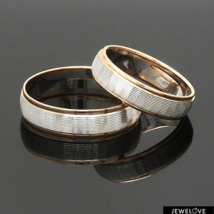 Jewelove™ Rings Both Unisex Platinum Rose Gold Couple Love Bands JL PT 1366