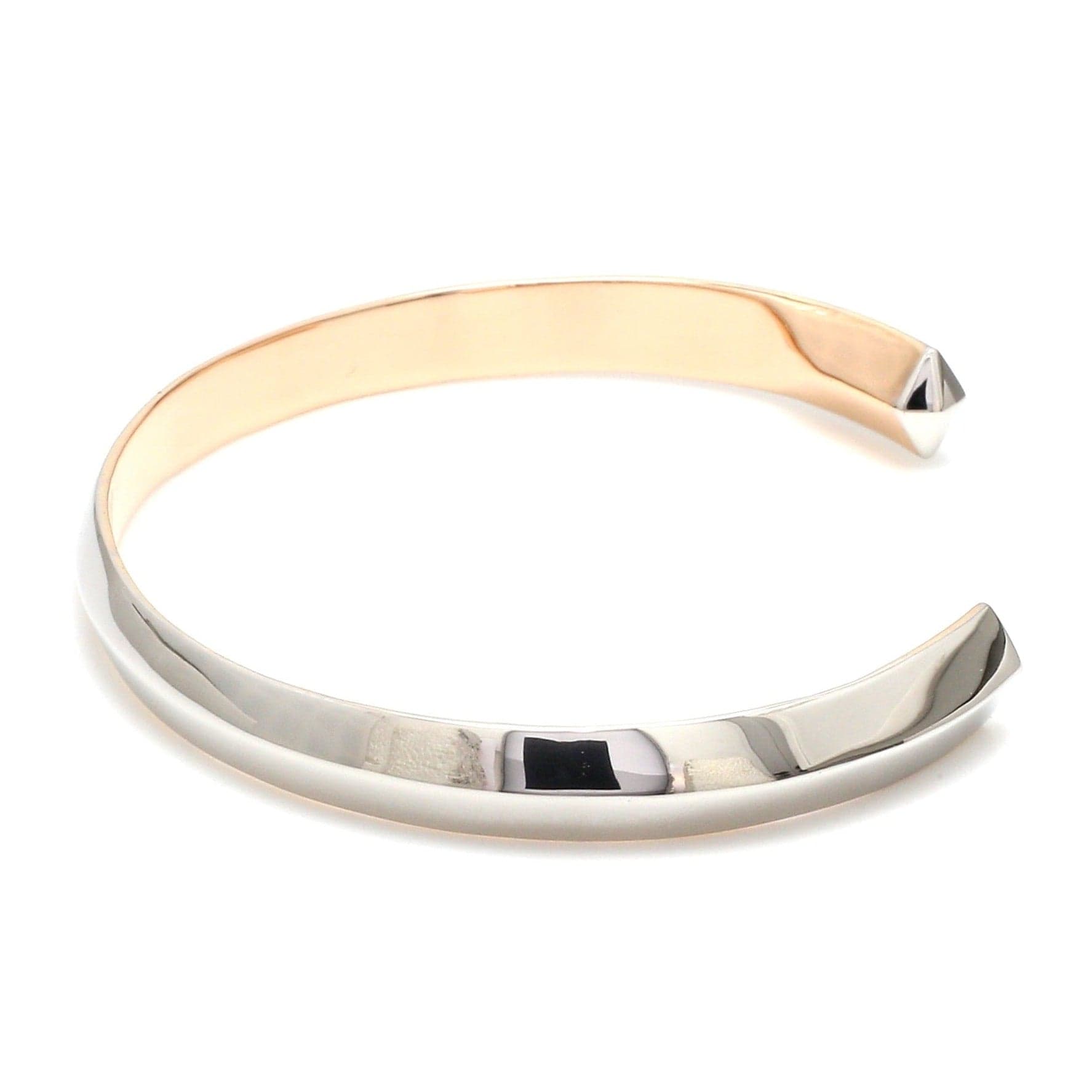 Jewelove™ Bangles & Bracelets Unisex Platinum Rose Gold Open Kada Hi-Polish JL PTB 736R