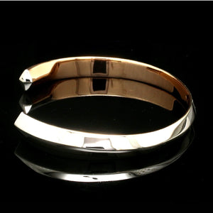 Jewelove™ Bangles & Bracelets Unisex Platinum Rose Gold Open Kada Hi-Polish JL PTB 736R