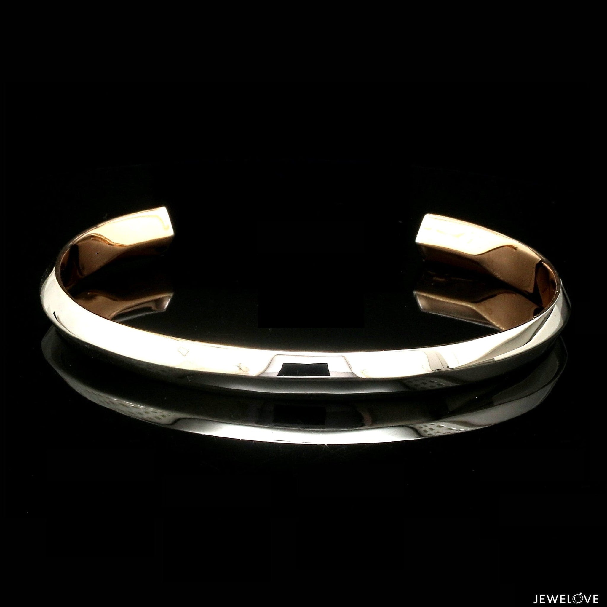 Jewelove™ Bangles & Bracelets Unisex Platinum Rose Gold Open Kada Hi-Polish JL PTB 736R