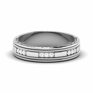 Jewelove™ Rings Unisex Platinum Wedding Ring with Diamonds JL PT 6767