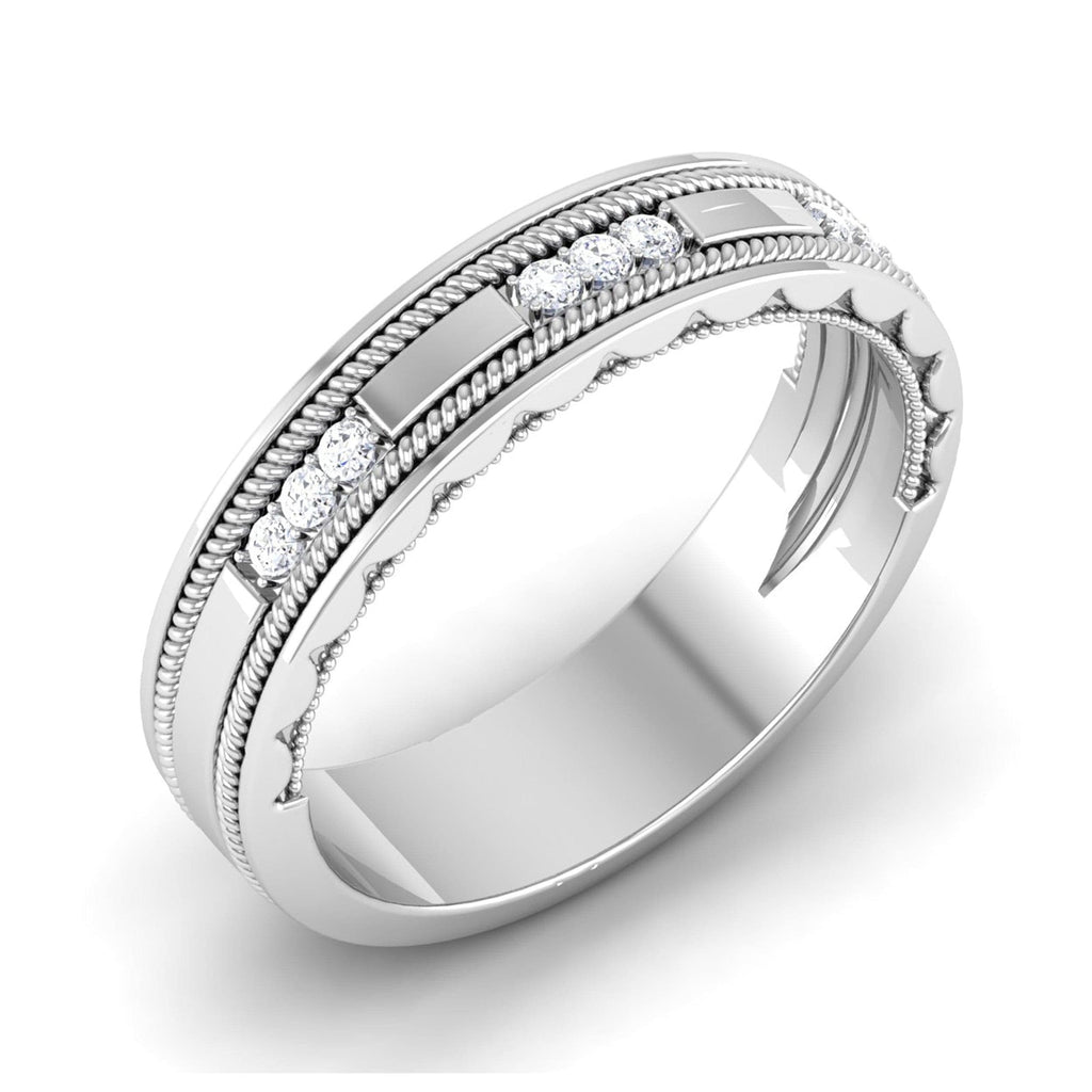 Jewelove™ Rings Unisex Platinum Wedding Ring with Diamonds JL PT 6767