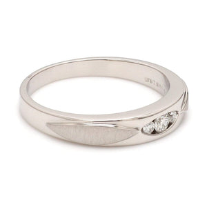 Jewelove™ Rings United Three Diamond Platinum Love Bands JL PT 588