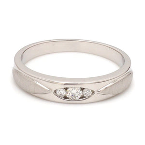 Jewelove™ Rings United Three Diamond Platinum Love Bands JL PT 588