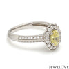 Jewelove™ Rings J VS / Women's Band only Yellow Diamond Platinum Ring with Halo Split Diamond JL PT YD 1370