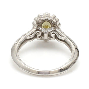 Jewelove™ Rings J VS / Women's Band only Yellow Diamond Platinum Ring with Halo Split Diamond JL PT YD 1370