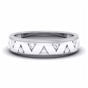 Jewelove™ Rings Zigzag 9 Diamond Platinum Band - Unisex  JL PT 5873