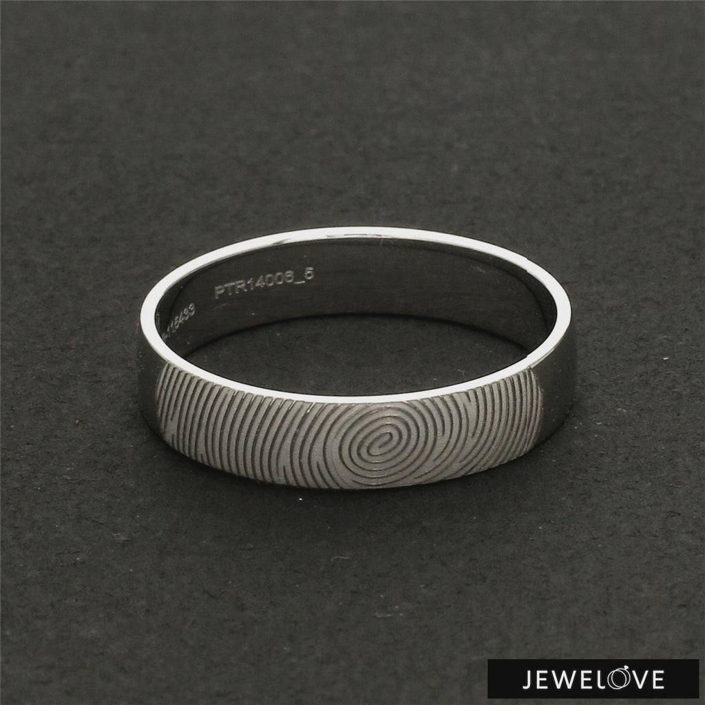 Customized Fingerprint Engraved Platinum Rings for Men JL PT 270