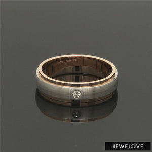 Designer Single Diamond Platinum Love Bands Rose Gold Base for Women JL PT 655