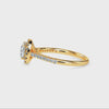 70-Pointer Cushion Cut Solitaire Halo Diamond Shank 18K Yellow Gold Ring JL AU 19033Y-B