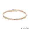 Japanese 2-row Platinum & Rose Gold Bracelet for Women with Diamond Cut Balls JL PTB 1227