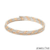 Japanese 3-row Platinum & Rose Gold Bracelet for Women with Diamond Cut Balls JL PTB 1225