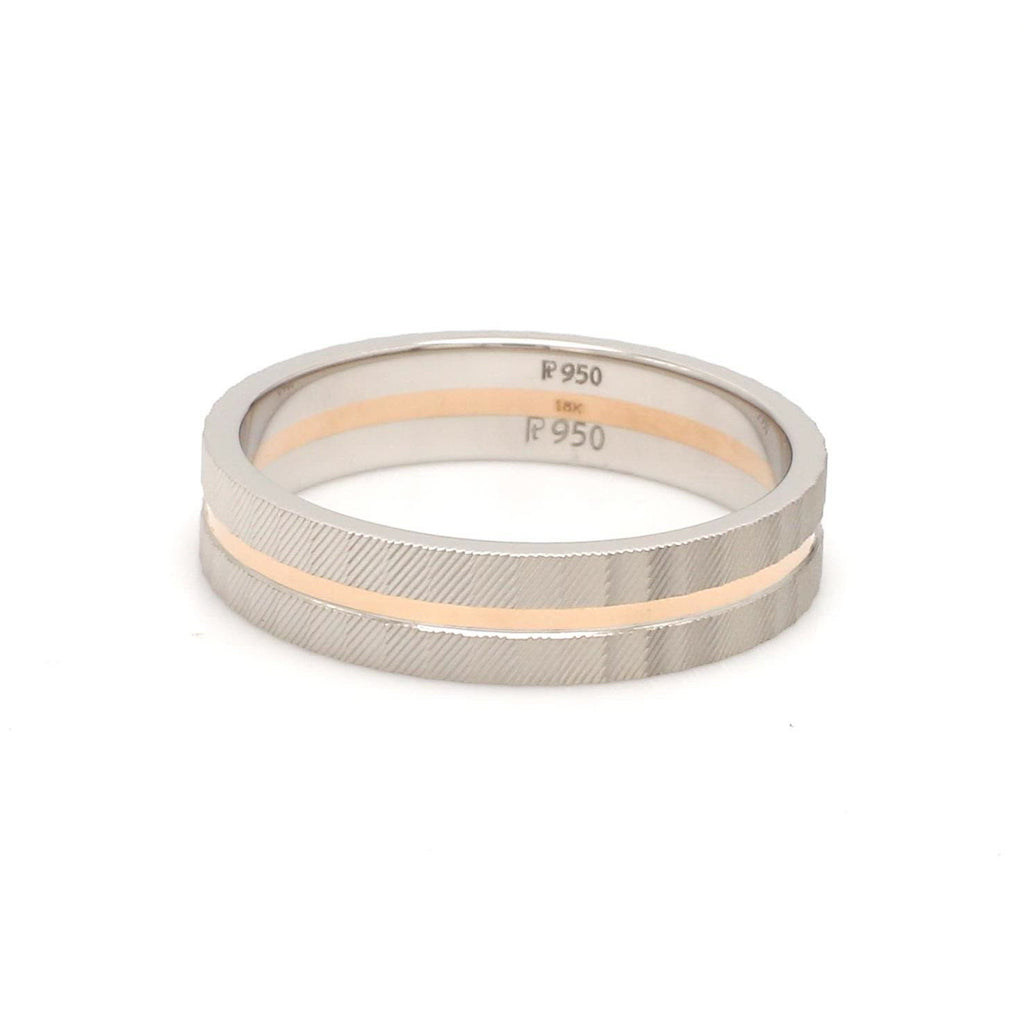 View of Designer Platinum & Rose Gold Ring for Men JL PT 1128