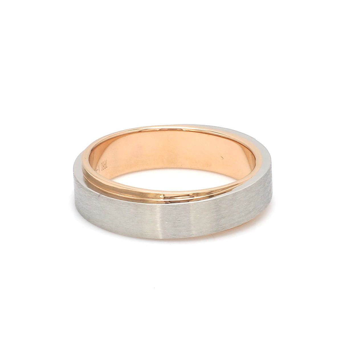 Slanting Platinum & Rose Gold Men's Rings JL PT 635