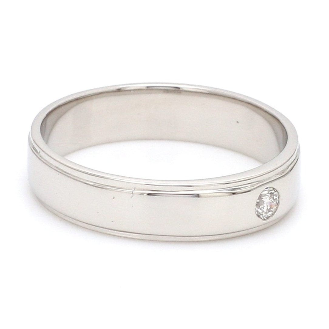 Jewelove™ Rings 0.04 cts. Classic Platinum Love Bands with Single Diamonds SJ PTO 101-Z