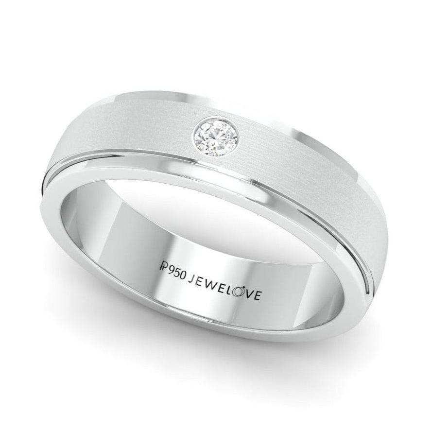 Jewelove™ Rings 0.04 cts. Classic Platinum Love Bands with Single Diamonds SJ PTO 101-Z