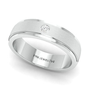 Jewelove™ Rings 0.04 cts. Classic Platinum Love Bands with Single Diamonds SJ PTO 101-Z