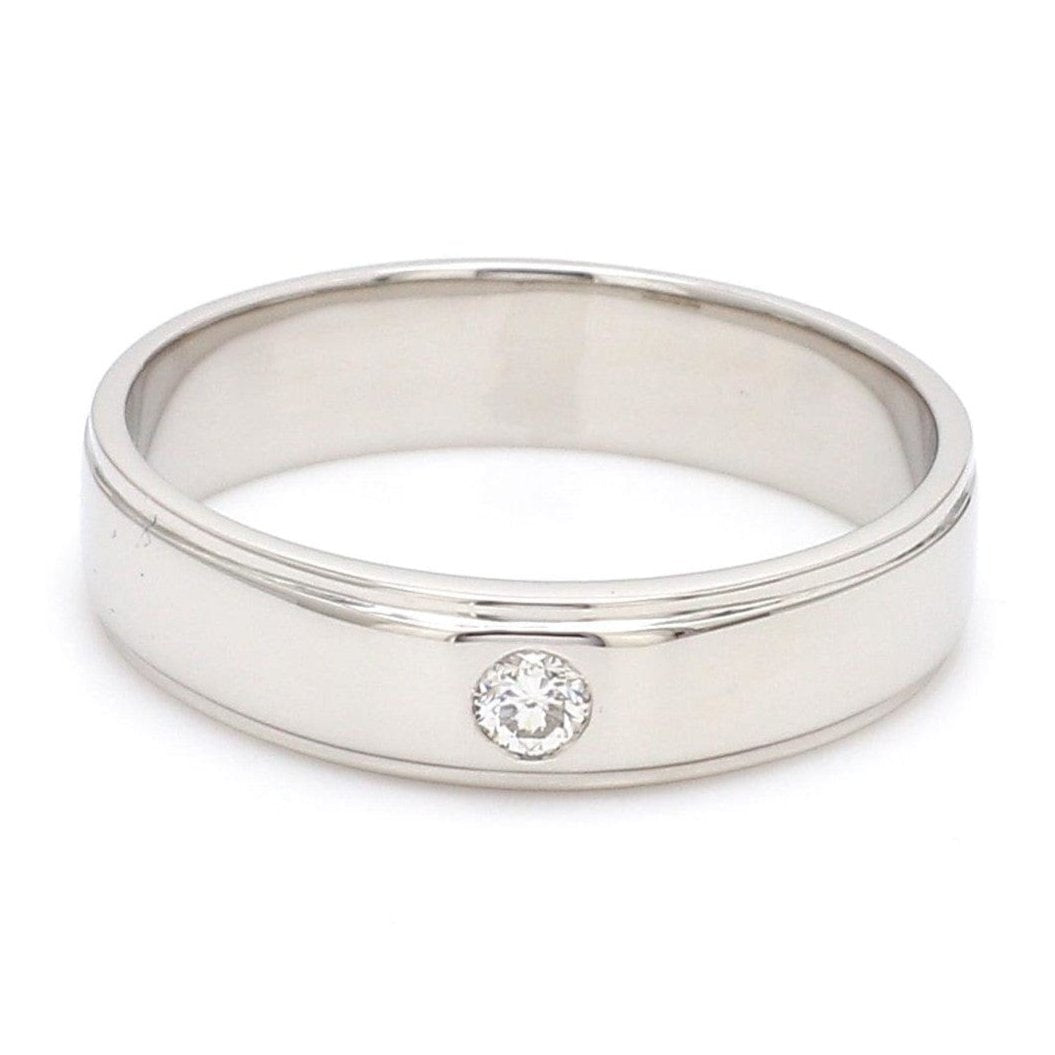 Jewelove™ Rings Women's Band only / SI IJ 0.04 cts. Classic Platinum Love Bands with Single Diamonds SJ PTO 101-Z