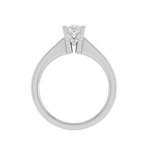 Jewelove™ Rings SI IJ / Women's Band only 0.15 cts. Princess Cut Solitaire Diamond Platinum Engagement Ring JL PT MHD273EG