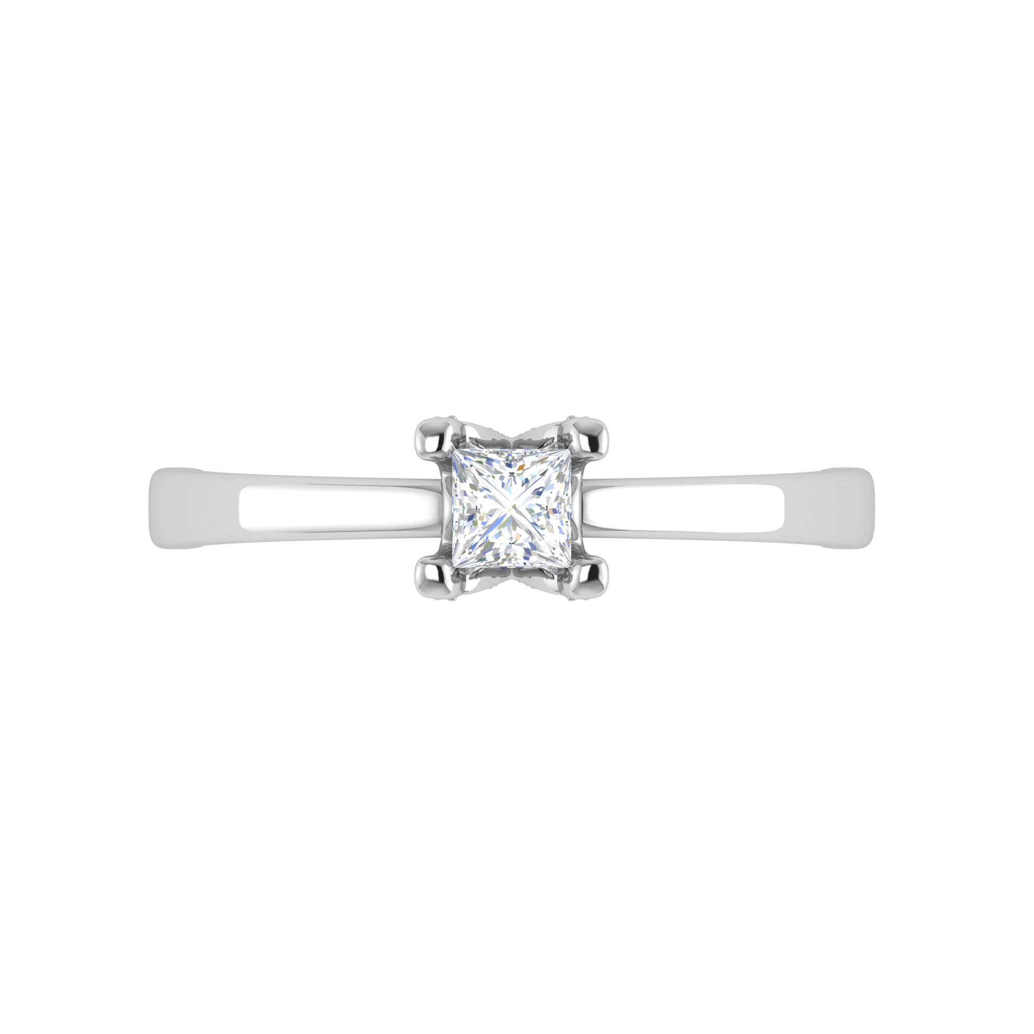 Jewelove™ Rings SI IJ / Women's Band only 0.15 cts. Princess Cut Solitaire Diamond Platinum Engagement Ring JL PT MHD273EG