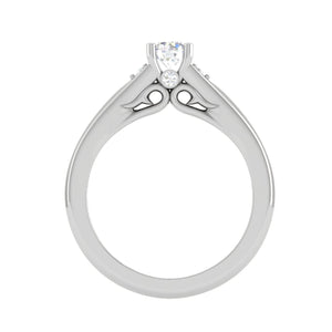 Jewelove™ Rings VS J / Women's Band only 0.20 cts Solitaire Diamond Platinum Ring for Women JL PT RV RD 121