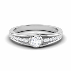 Jewelove™ Rings Women's Band only / J VS 0.20 cts. Solitaire Platinum Diamond Shank Engagement Ring JL PT 6999