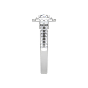 Jewelove™ Rings J VS / Women's Band only 0.20cts Pointer Double Halo Diamond Split Shank Platinum Ring JL PT D4130