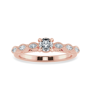 Jewelove™ Rings Women's Band only / VS J 0.20cts. Solitaire 18K Rose Gold Ring with Marquise Cut Diamond Accents JL AU 2011R-C