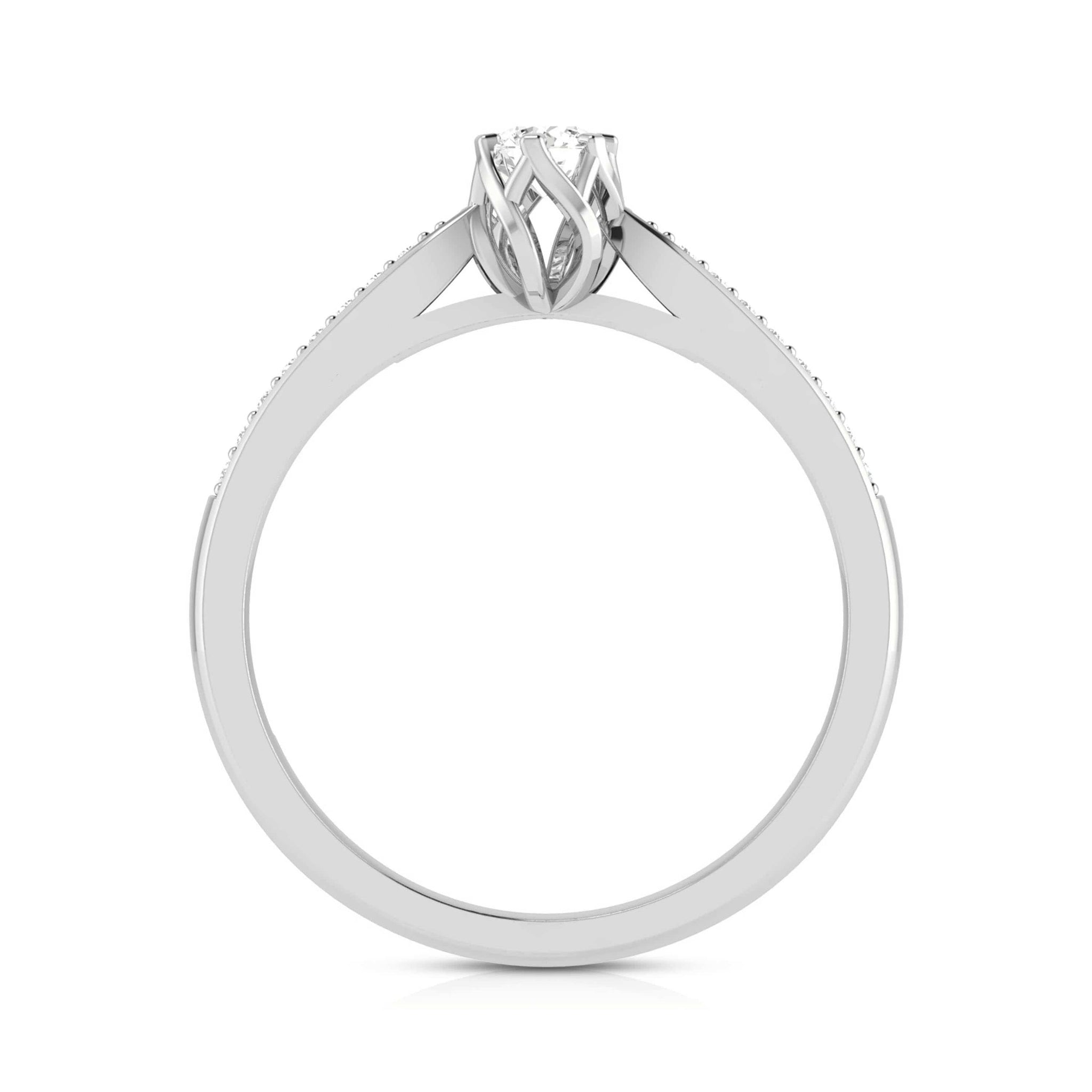 Jewelove™ Rings 0.20cts. Solitaire 6 Prong Diamond Shank Ring for Women JL PT R-50