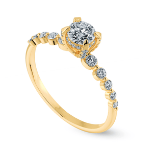 Jewelove™ Rings Women's Band only / VS J 0.20cts. Solitaire Diamond Accents 18K Yellow Gold Ring JL AU 1202Y-C