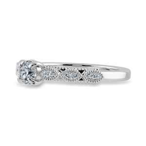 Jewelove™ Rings J VS / Women's Band only 0.20cts Solitaire Platinum Ring with Marquise Cut Diamond Accents JL PT 2011-C