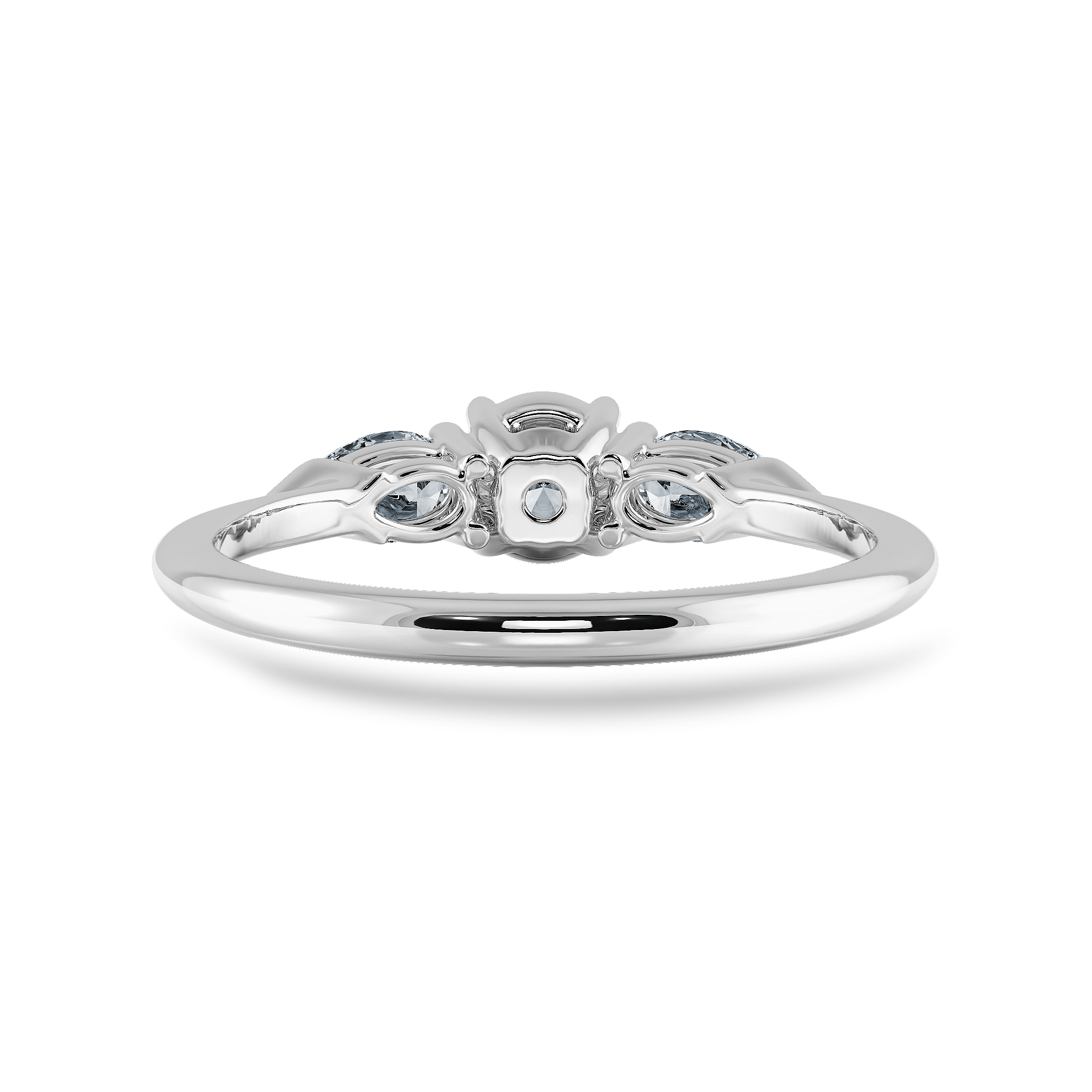 Jewelove™ Rings J VS / Women's Band only 0.20cts Solitaire with Pear Cut Diamond Accents Platinum Ring JL PT 2020-C