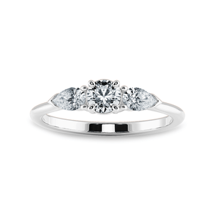 Jewelove™ Rings J VS / Women's Band only 0.20cts Solitaire with Pear Cut Diamond Accents Platinum Ring JL PT 2020-C