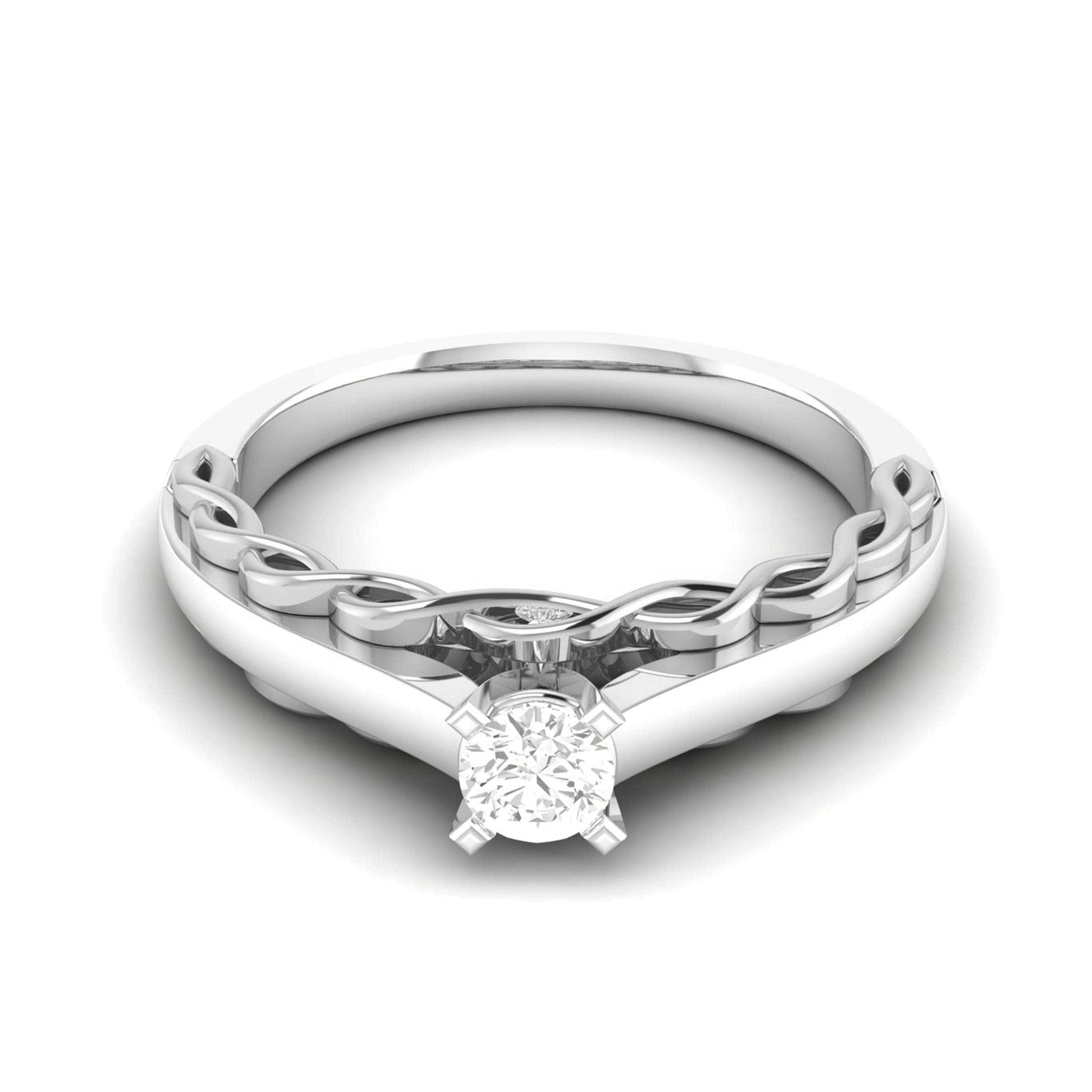 Jewelove™ Rings 0.20cts. Solitiare Diamond Platinum Engagement Ring for Women JL PT R-72