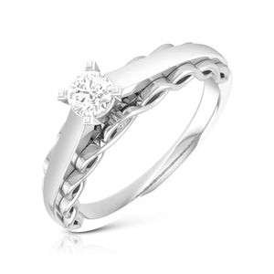 Jewelove™ Rings 0.20cts. Solitiare Diamond Platinum Engagement Ring for Women JL PT R-72