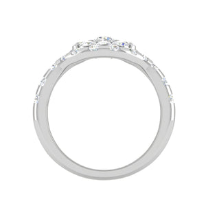 Jewelove™ Rings SI IJ / Women's Band only 0.25 cts Halo Solitaire Diamond Split Shank Platinum Ring JL PT RV RD 157