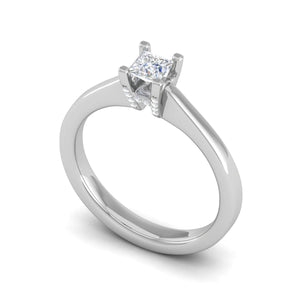 Jewelove™ Rings SI IJ / Women's Band only 0.25 cts. Princess Cut Solitaire Diamond Platinum Engagement Ring JL PT MHD264EG