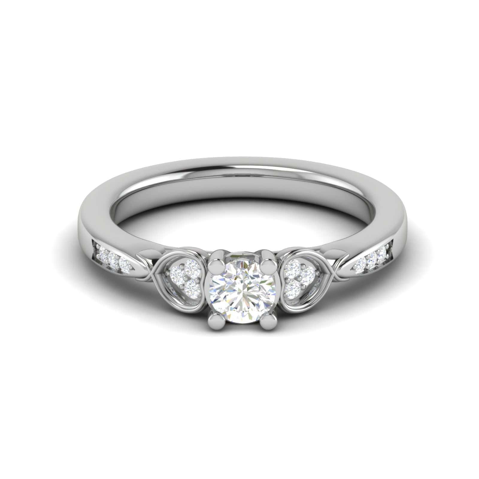 Jewelove™ Rings SI IJ / Women's Band only 0.25 cts Solitaire Diamond Platinum Ring for Women JL PT RV RD 113