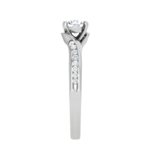 Jewelove™ Rings SI IJ / Women's Band only 0.25 cts Solitaire Diamond Shank Platinum Ring for Women JL PT RV RD 122