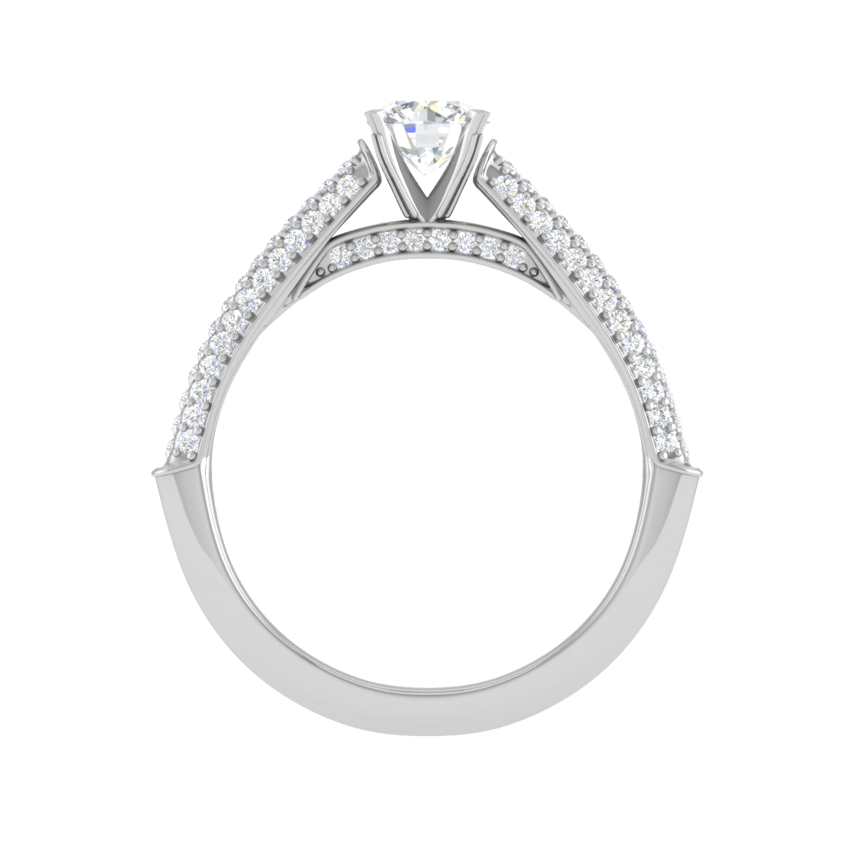 Jewelove™ Rings SI IJ / Women's Band only 0.25 cts Solitaire Diamond Split Shank Platinum Ring for Women JL PT RP RD 151